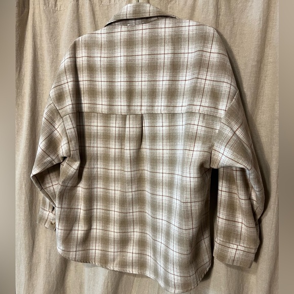 Beige Plaid Shacket - Picture 6 of 6